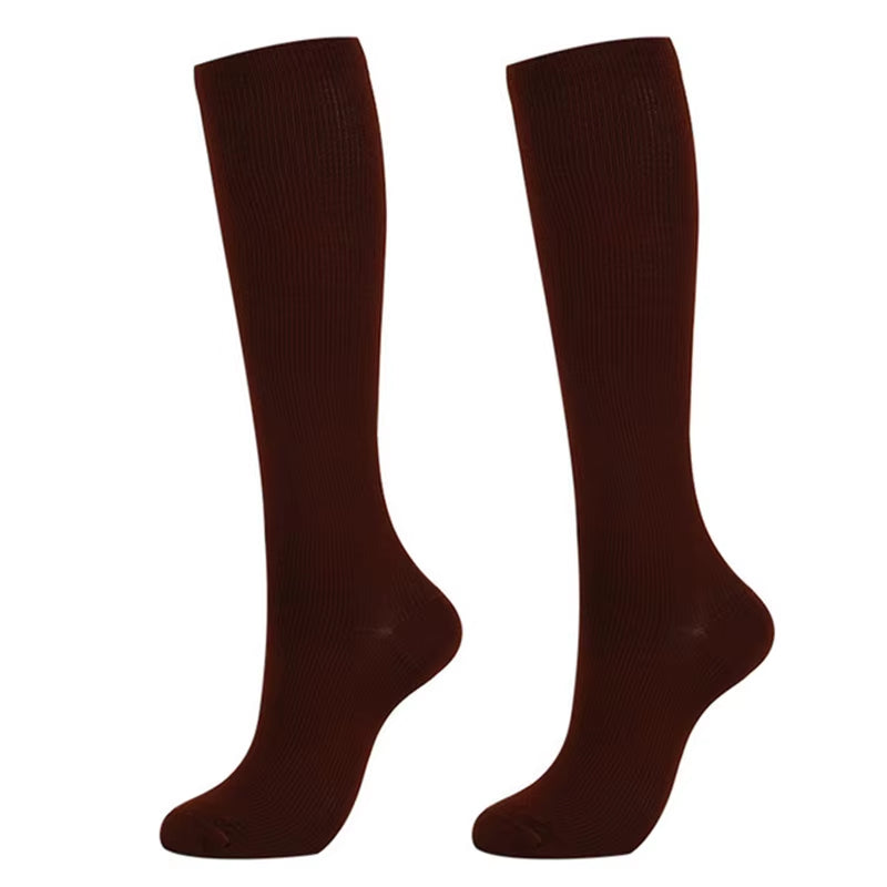 1Pair Compression Socks Blood Circulation Sports Socks Slimming Burn Fat Crossfit Solid Color Medical Compression Socks Athelete