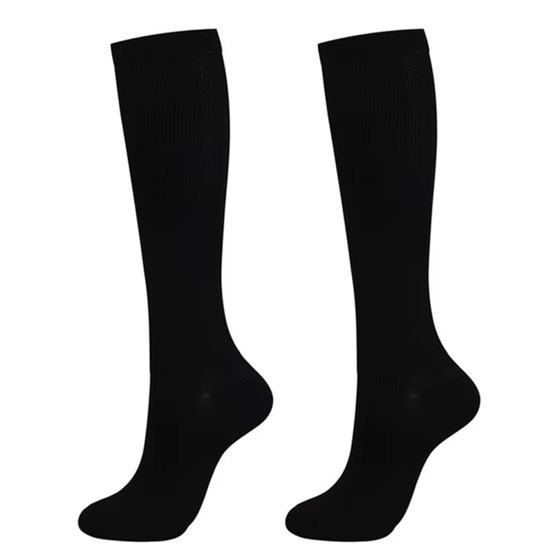 1Pair Compression Socks Blood Circulation Sports Socks Slimming Burn Fat Crossfit Solid Color Medical Compression Socks Athelete