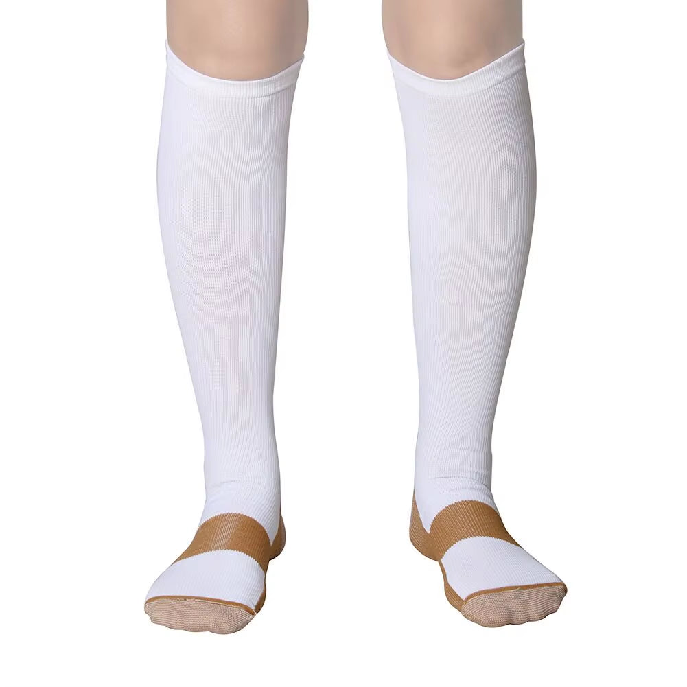 1Pair Compression Socks Blood Circulation Sports Socks Slimming Burn Fat Crossfit Solid Color Medical Compression Socks Athelete