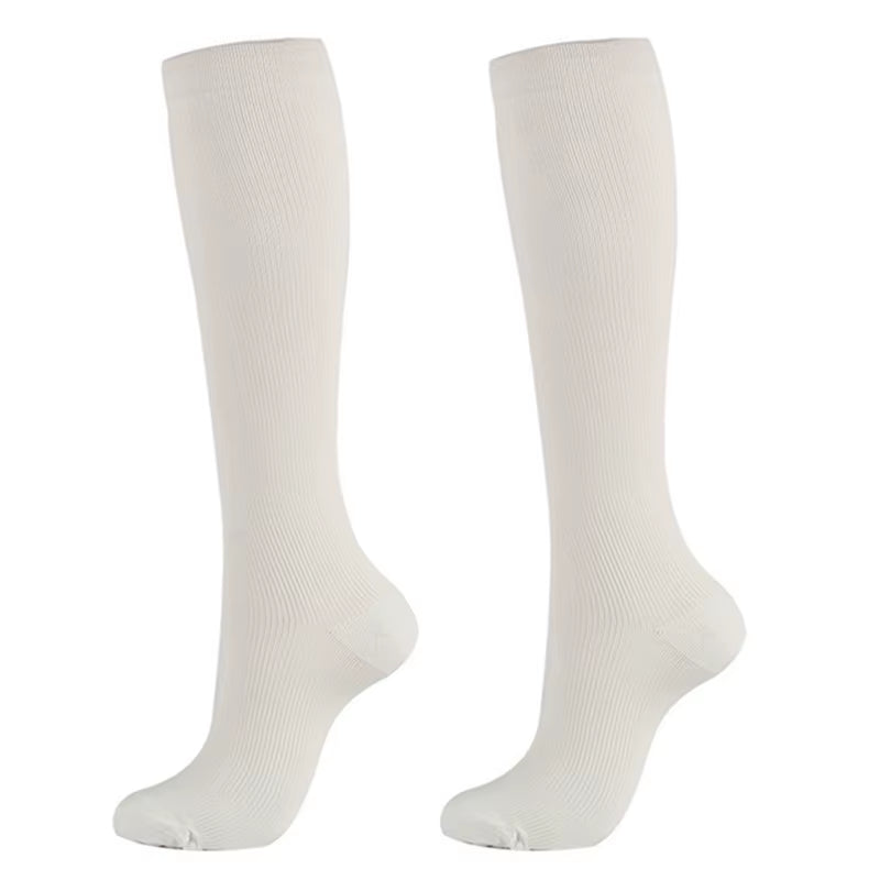 1Pair Compression Socks Blood Circulation Sports Socks Slimming Burn Fat Crossfit Solid Color Medical Compression Socks Athelete