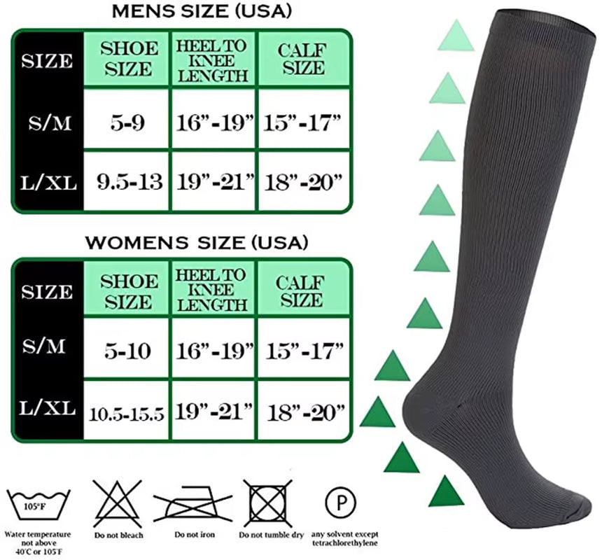 1Pair Compression Socks Blood Circulation Sports Socks Slimming Burn Fat Crossfit Solid Color Medical Compression Socks Athelete