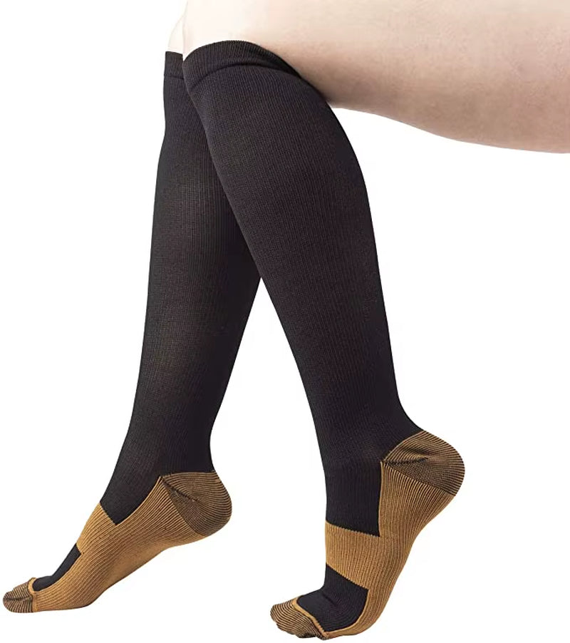 1Pair Compression Socks Blood Circulation Sports Socks Slimming Burn Fat Crossfit Solid Color Medical Compression Socks Athelete