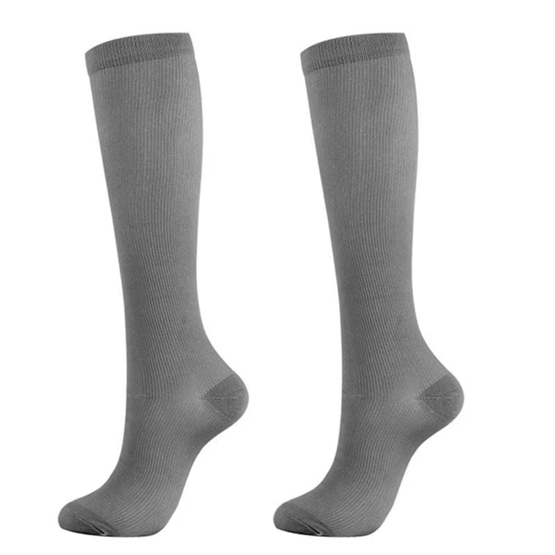 1Pair Compression Socks Blood Circulation Sports Socks Slimming Burn Fat Crossfit Solid Color Medical Compression Socks Athelete