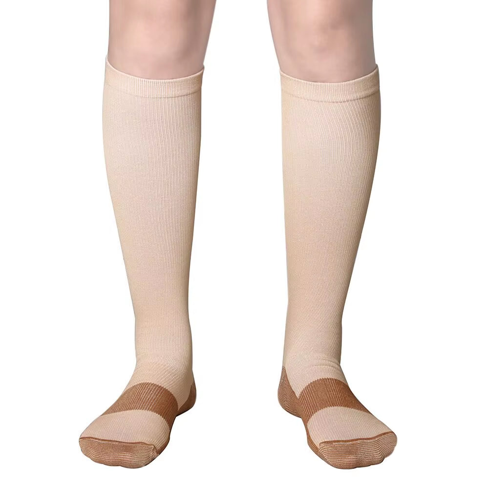 1Pair Compression Socks Blood Circulation Sports Socks Slimming Burn Fat Crossfit Solid Color Medical Compression Socks Athelete